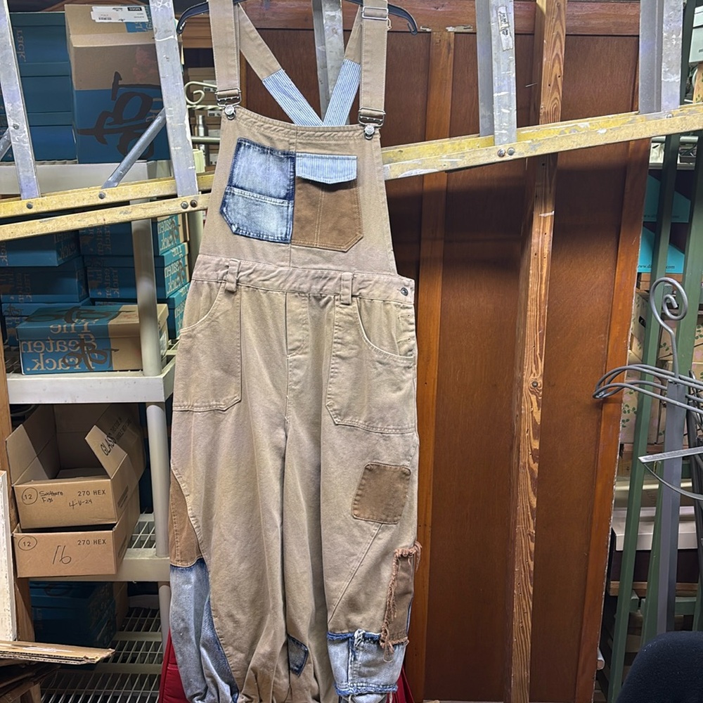 Patchwork overalls